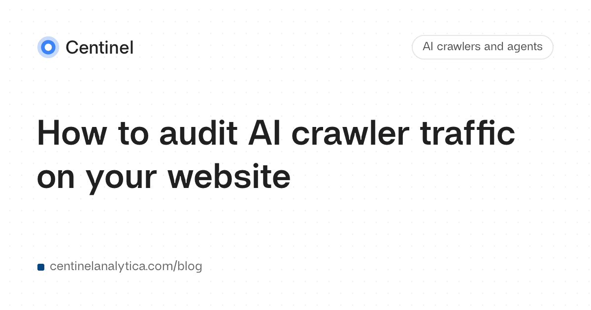 How to audit AI crawler traffic on your website
