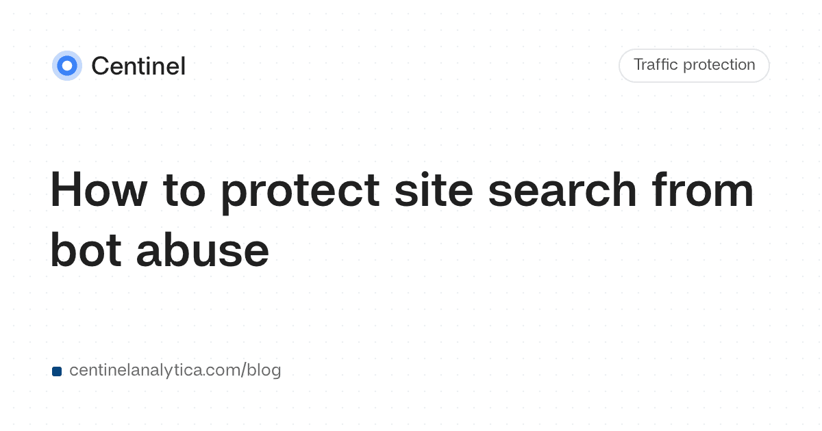 How to protect site search from bot abuse