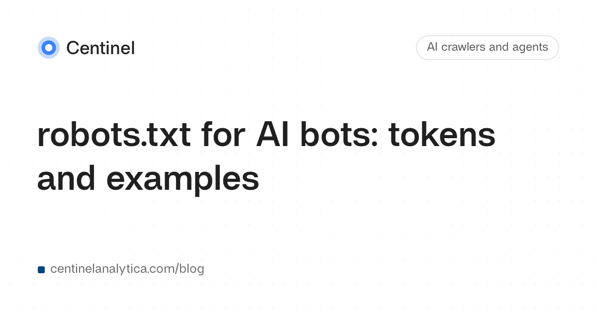 robots.txt for AI bots: tokens and examples