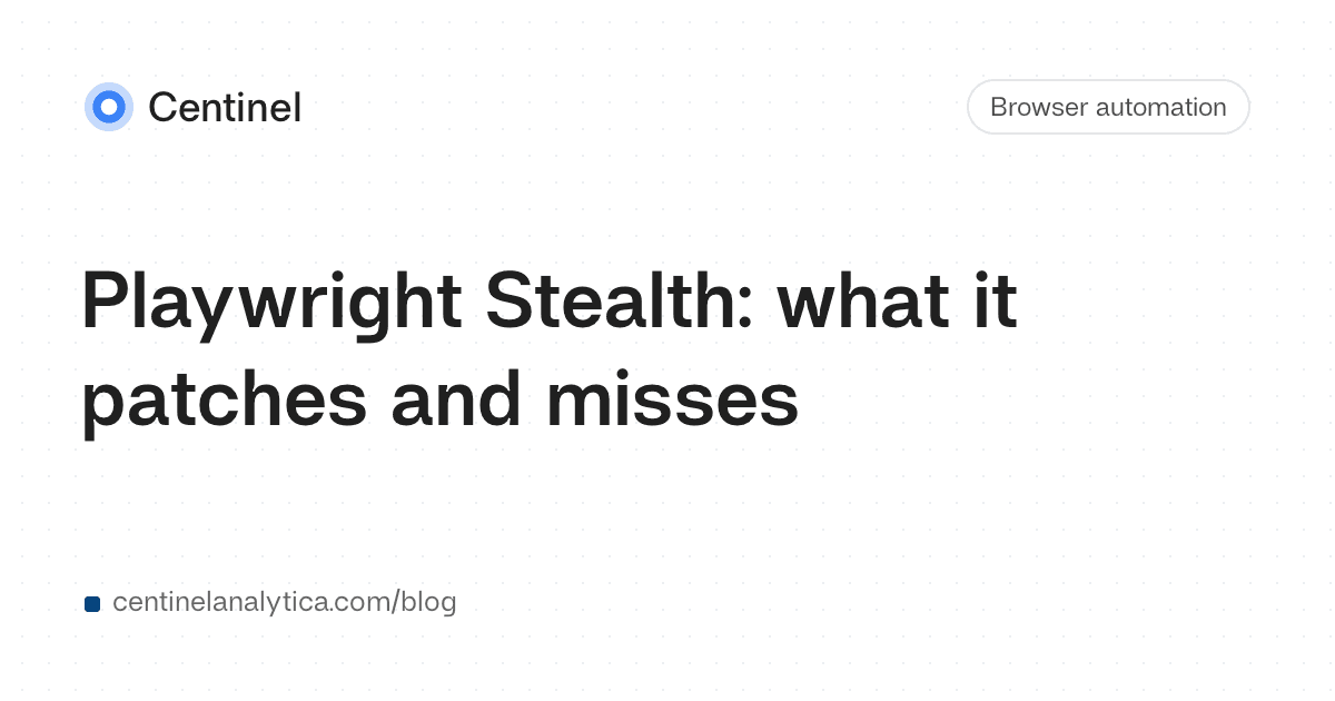 Playwright Stealth: what it patches and misses