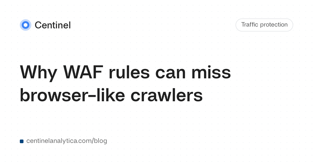 Why WAF rules can miss browser-like crawlers